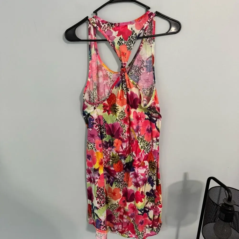 OP Floral & Leopard Print Racerback Swimsuit Cover Up Dress Women’s Size Medium - Picture 3 of 5